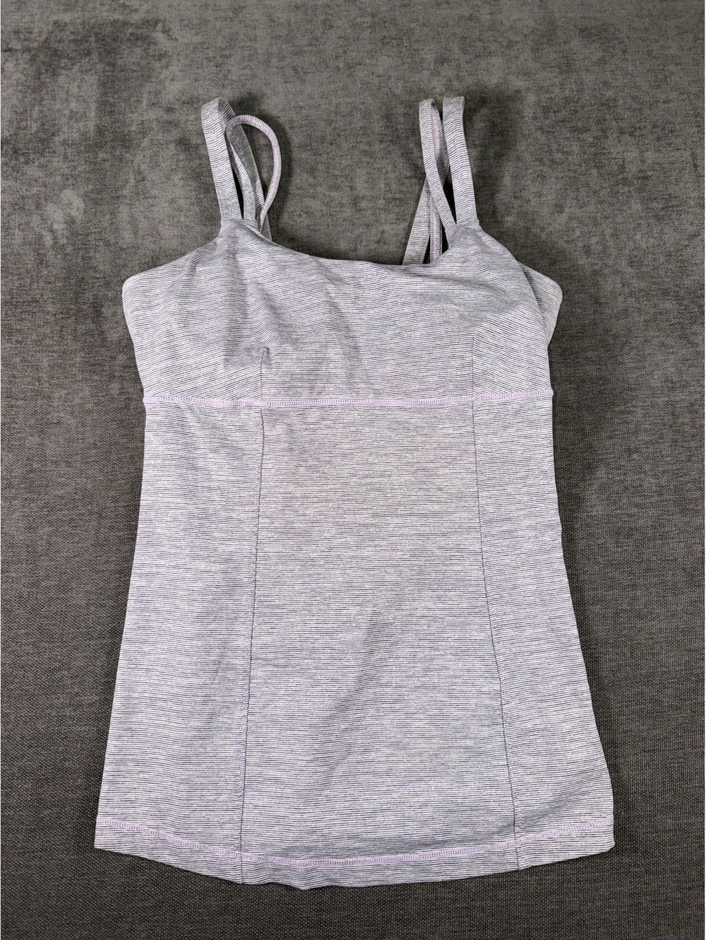 Lululemon Dancing Warrior Tank Top Athletic Gray and Purple, Size 10